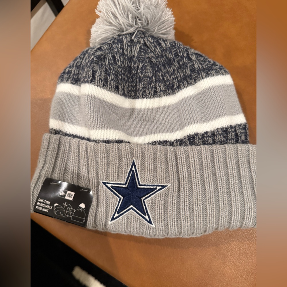 Gray and Blue Star Beanie